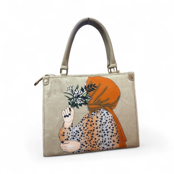 Blossom Veil"Bag with Artistic Hijabi Girl Illustration